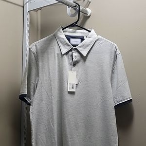 7 Diamonds Grey with Blue Trim Polo